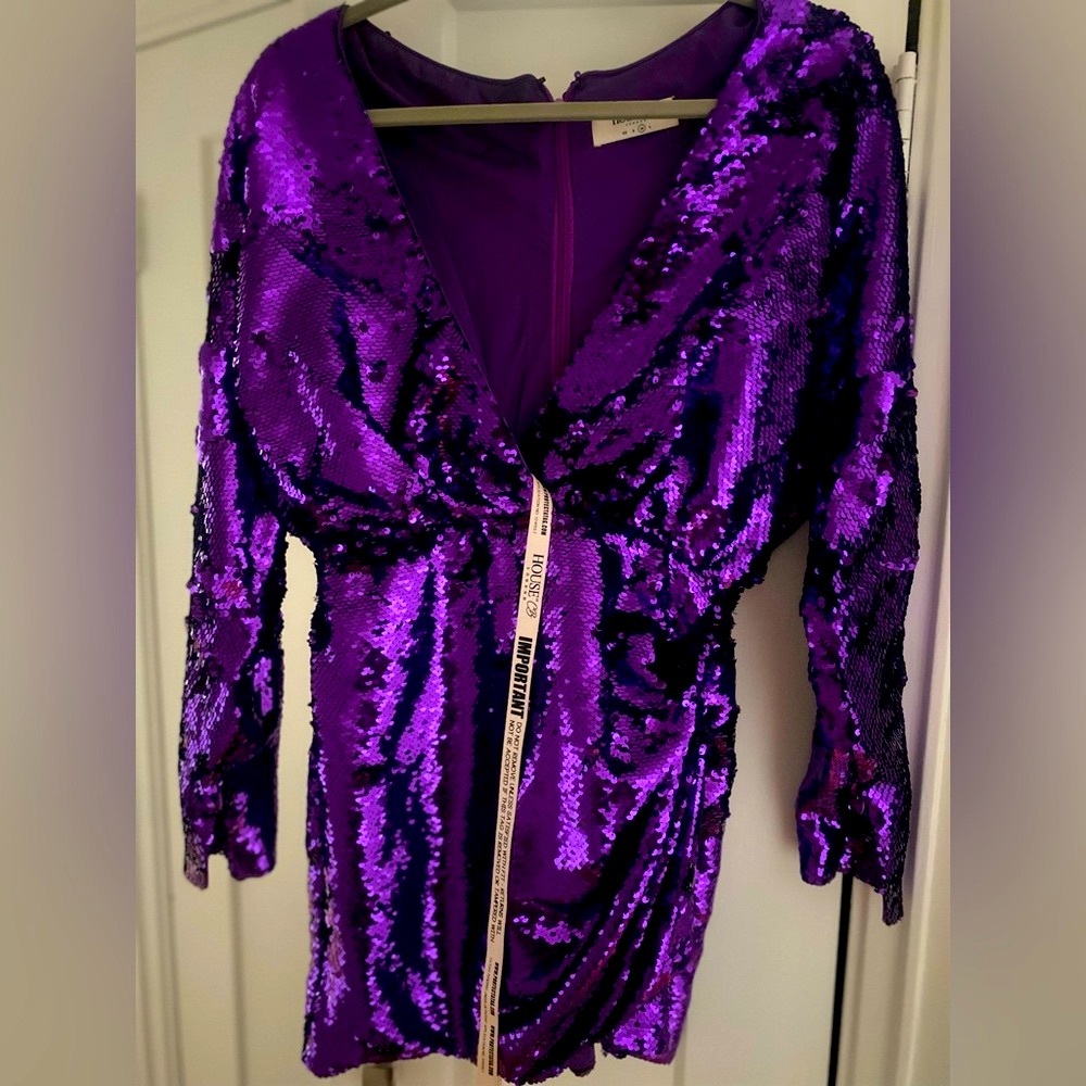 House of CB Purple Sequin Women's Dress US6